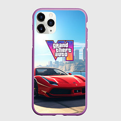 Чехол iPhone 11 Pro матовый GTA 6 logo auto