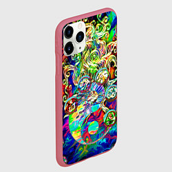 Чехол iPhone 11 Pro матовый Знаковые пузырьки, цвет: 3D-малиновый — фото 2