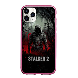 Чехол iPhone 11 Pro матовый Stalker 2 dark mode, цвет: 3D-малиновый