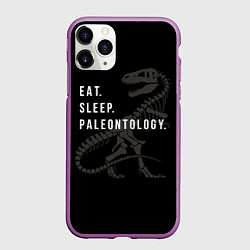 Чехол iPhone 11 Pro матовый Eat sleep paleontology, цвет: 3D-фиолетовый