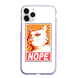 Чехол iPhone 11 Pro матовый Nope - cat, цвет: 3D-светло-сиреневый