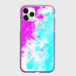 Чехол iPhone 11 Pro матовый New world неоновые краски