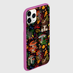 Чехол iPhone 11 Pro матовый Фон с лесными грибами, цвет: 3D-фиолетовый — фото 2