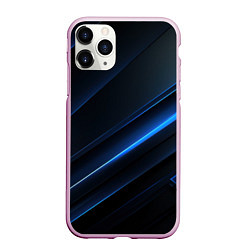 Чехол iPhone 11 Pro матовый Темно-синий абстрактный фон абстракция, цвет: 3D-розовый