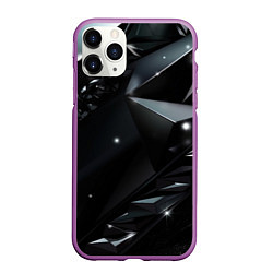 Чехол iPhone 11 Pro матовый Black luxury abstract