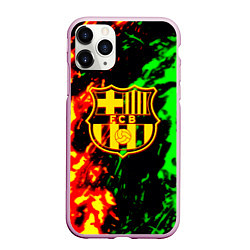 Чехол iPhone 11 Pro матовый Barcelona огненное лого, цвет: 3D-розовый