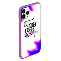 Чехол iPhone 11 Pro матовый GTA неон краски, цвет: 3D-фиолетовый — фото 2