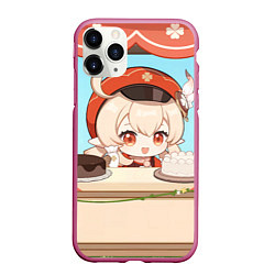 Чехол iPhone 11 Pro матовый Genshin Impact Кли cute chibi