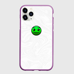 Чехол iPhone 11 Pro матовый Геометри Даш смайлик, цвет: 3D-фиолетовый