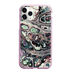 Чехол iPhone 11 Pro матовый Абстрактный разноцветный узор, цвет: 3D-розовый