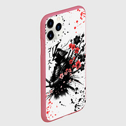 Чехол iPhone 11 Pro матовый Ghost of Tsushima - sakura samurai ghost, цвет: 3D-малиновый — фото 2