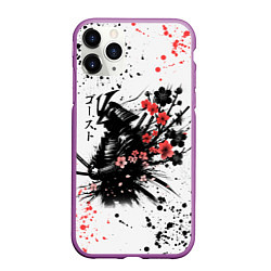 Чехол iPhone 11 Pro матовый Ghost of Tsushima - sakura samurai ghost, цвет: 3D-фиолетовый