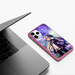 Чехол iPhone 11 Pro матовый Genshin Impact - KeQing, цвет: 3D-малиновый — фото 2