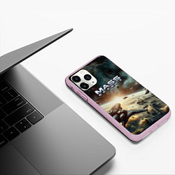 Чехол iPhone 11 Pro матовый Масс эффект - космос, цвет: 3D-розовый — фото 2