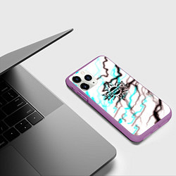 Чехол iPhone 11 Pro матовый Godsmack storm текстура, цвет: 3D-фиолетовый — фото 2