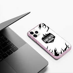 Чехол iPhone 11 Pro матовый Epic games fortnite fire, цвет: 3D-розовый — фото 2