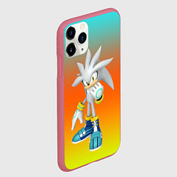 Чехол iPhone 11 Pro матовый Сильвер Соник, цвет: 3D-малиновый — фото 2