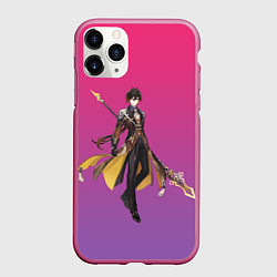 Чехол iPhone 11 Pro матовый Genshin персонаж игры - Чжун Ли
