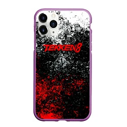 Чехол iPhone 11 Pro матовый Tekken 8 брызги красок, цвет: 3D-фиолетовый