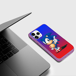 Чехол iPhone 11 Pro матовый Пресонаж Соник, цвет: 3D-фиолетовый — фото 2