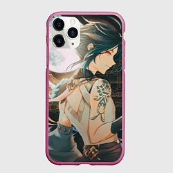 Чехол iPhone 11 Pro матовый Персонаж игры Геншин - Сяо Xiao