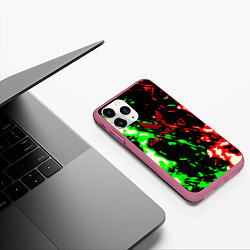 Чехол iPhone 11 Pro матовый Valorant flame fire, цвет: 3D-малиновый — фото 2