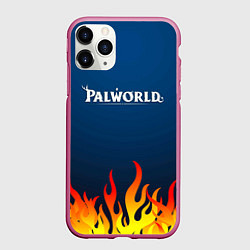 Чехол iPhone 11 Pro матовый Palworld logo fire