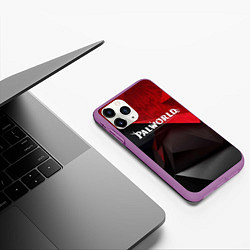 Чехол iPhone 11 Pro матовый Palworld red black abstract, цвет: 3D-фиолетовый — фото 2