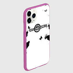 Чехол iPhone 11 Pro матовый Three days grace бабочки, цвет: 3D-фиолетовый — фото 2