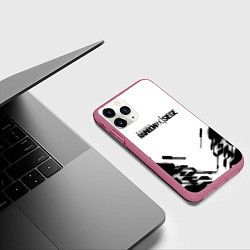 Чехол iPhone 11 Pro матовый Tom Clancys stripes game, цвет: 3D-малиновый — фото 2