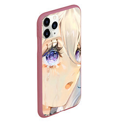 Чехол iPhone 11 Pro матовый Genshin Impact Furina cry tears, цвет: 3D-малиновый — фото 2