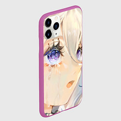 Чехол iPhone 11 Pro матовый Genshin Impact Furina cry tears, цвет: 3D-фиолетовый — фото 2