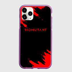 Чехол iPhone 11 Pro матовый Биомутант краски красные