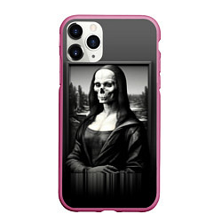 Чехол iPhone 11 Pro матовый Мона Лиза Black skull