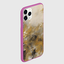 Чехол iPhone 11 Pro матовый Желто черная абстракция, цвет: 3D-фиолетовый — фото 2
