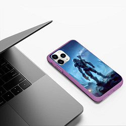 Чехол iPhone 11 Pro матовый Mass Effect - ai art, цвет: 3D-фиолетовый — фото 2