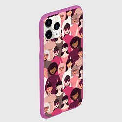 Чехол iPhone 11 Pro матовый Гламурные девушки, цвет: 3D-фиолетовый — фото 2