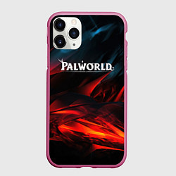 Чехол iPhone 11 Pro матовый Palworld логотип абстракт на темном фоне