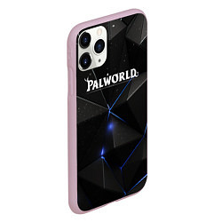 Чехол iPhone 11 Pro матовый Palworld лого на черном стильном фоне, цвет: 3D-розовый — фото 2