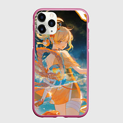 Чехол iPhone 11 Pro матовый Genshin Impact Ёимия smile, цвет: 3D-малиновый