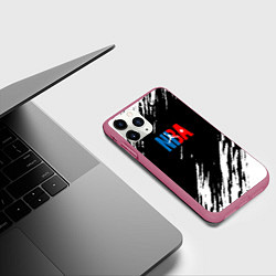 Чехол iPhone 11 Pro матовый Basketball текстура краски nba, цвет: 3D-малиновый — фото 2