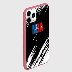 Чехол iPhone 11 Pro матовый Basketball текстура краски nba, цвет: 3D-малиновый — фото 2