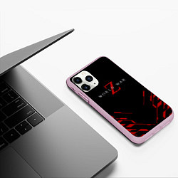 Чехол iPhone 11 Pro матовый World war z текстура геометрия, цвет: 3D-розовый — фото 2
