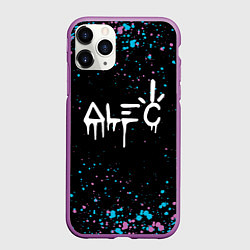Чехол iPhone 11 Pro матовый Alec monopoly graffiti брызги, цвет: 3D-фиолетовый