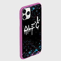 Чехол iPhone 11 Pro матовый Alec monopoly graffiti брызги, цвет: 3D-фиолетовый — фото 2