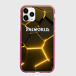Чехол iPhone 11 Pro матовый Palworld логотип разлом желтых плит