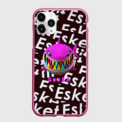 Чехол iPhone 11 Pro матовый Esskeetit logo pattern, цвет: 3D-малиновый