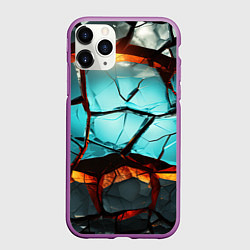 Чехол iPhone 11 Pro матовый Абстрактные камни разломленные