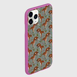 Чехол iPhone 11 Pro матовый Лисы и подснежники, цвет: 3D-фиолетовый — фото 2