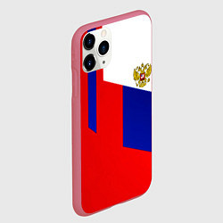 Чехол iPhone 11 Pro матовый Россия геометрия спортивная, цвет: 3D-малиновый — фото 2